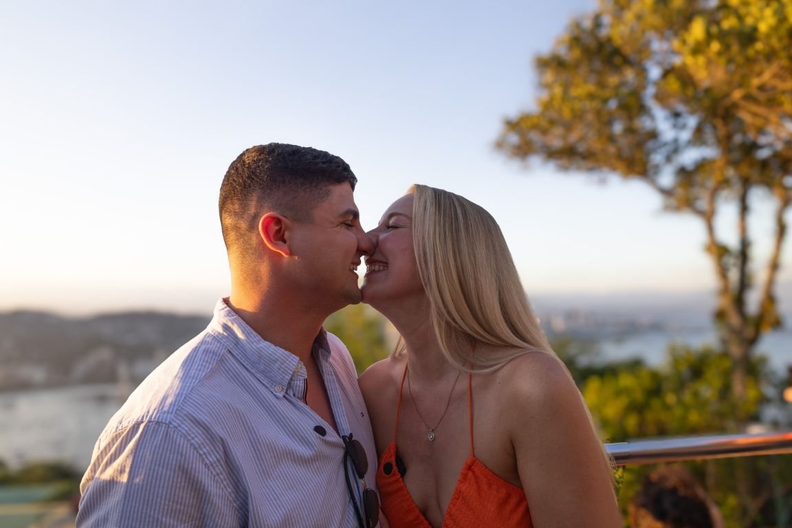A nose-to-nose kiss